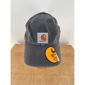Carhartt Mens Gray Mesh Back Trucker Hat Baseball Cap Force Sweatband One Size
